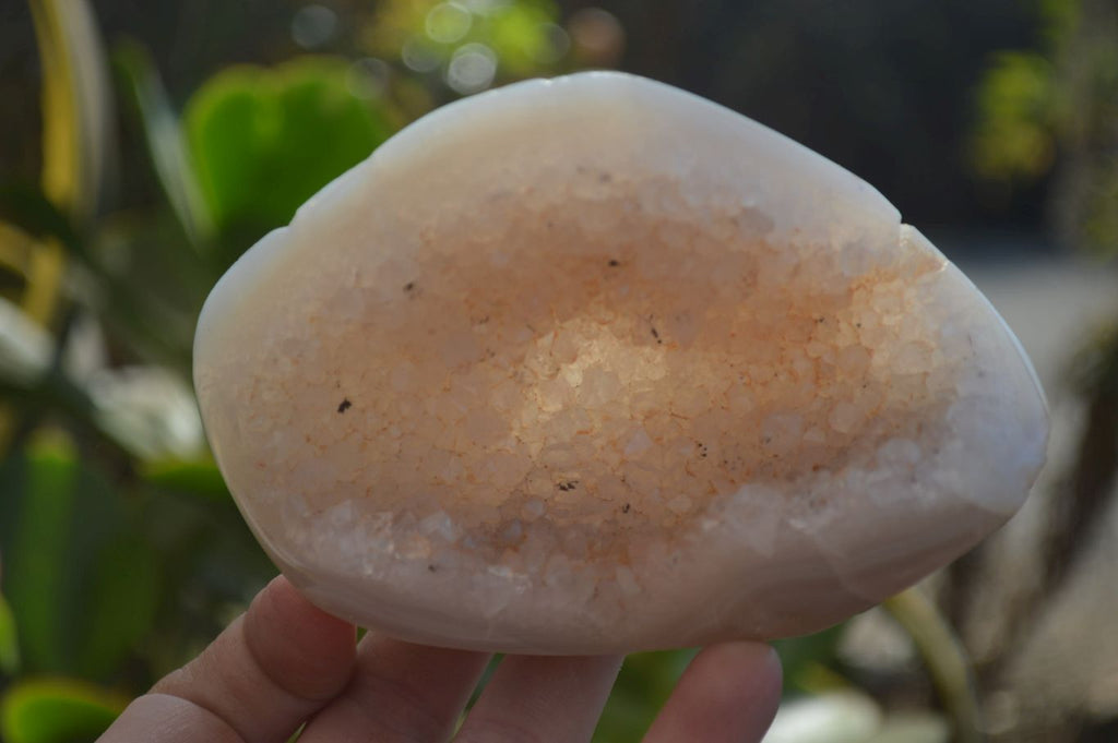 Polished Crystal Centred Agate Free Forms  x 2 From Madagascar - Toprock Gemstones and Minerals 