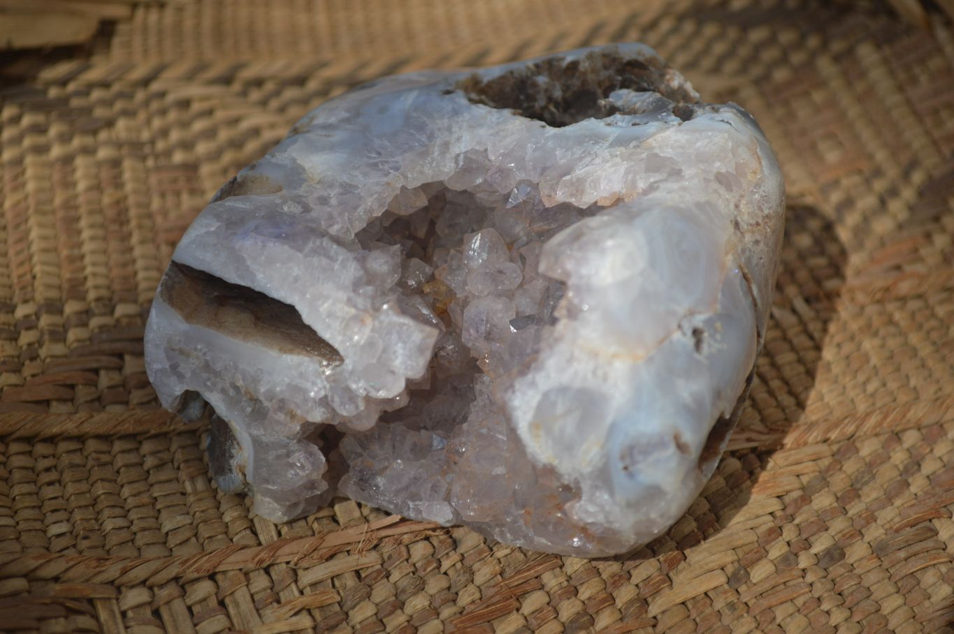 Polished Crystal Centred Agate Free Forms  x 2 From Madagascar - Toprock Gemstones and Minerals 