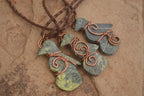 Polished Copper Wire Wrapped Leopard stone Eagle Pendants  x 6 From Zimbabwe - Toprock Gemstones and Minerals 
