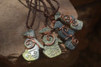 Polished Copper Wire Wrapped Leopard stone Eagle Pendants  x 6 From Zimbabwe - Toprock Gemstones and Minerals 