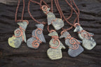 Polished Copper Wire Wrapped Leopard stone Eagle Pendants  x 6 From Zimbabwe - Toprock Gemstones and Minerals 