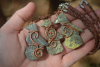 Polished Copper Wire Wrapped Leopard stone Eagle Pendants  x 6 From Zimbabwe - Toprock Gemstones and Minerals 