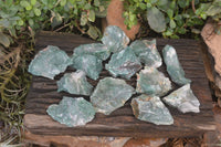 Natural Green Jade Cobbed Specimens x 12 From Swaziland