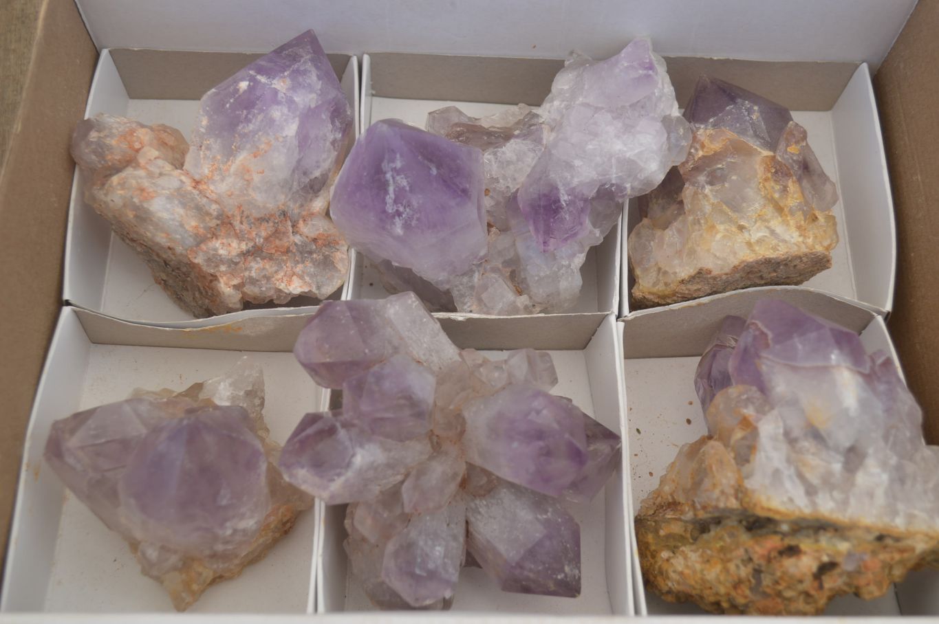 Natural Amethyst Clusters x 6 From Zambia - Toprock Gemstones and Minerals 