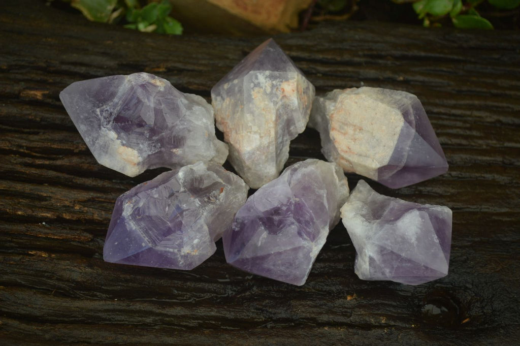 Polished Jacaranda Amethyst Crystals x 6 From Mumbwe, Zambia - Toprock Gemstones and Minerals 