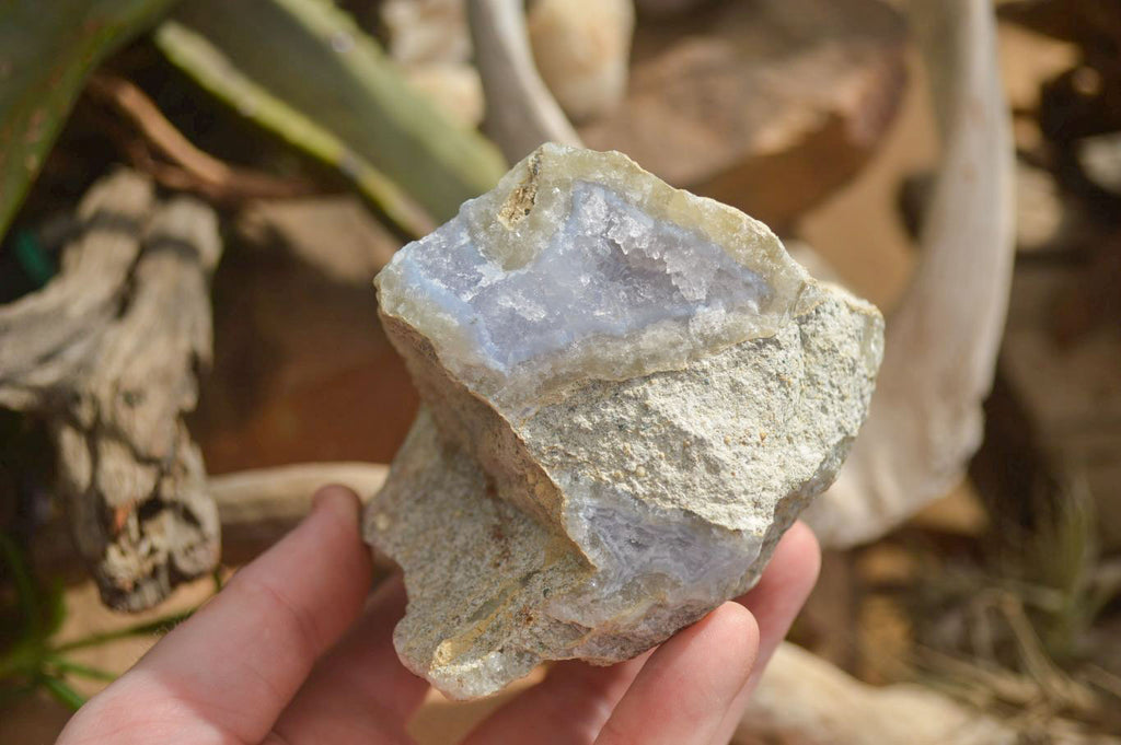 Natural Blue Lace Agate Geode Specimens  x 3 From Nsanje, Malawi - Toprock Gemstones and Minerals 