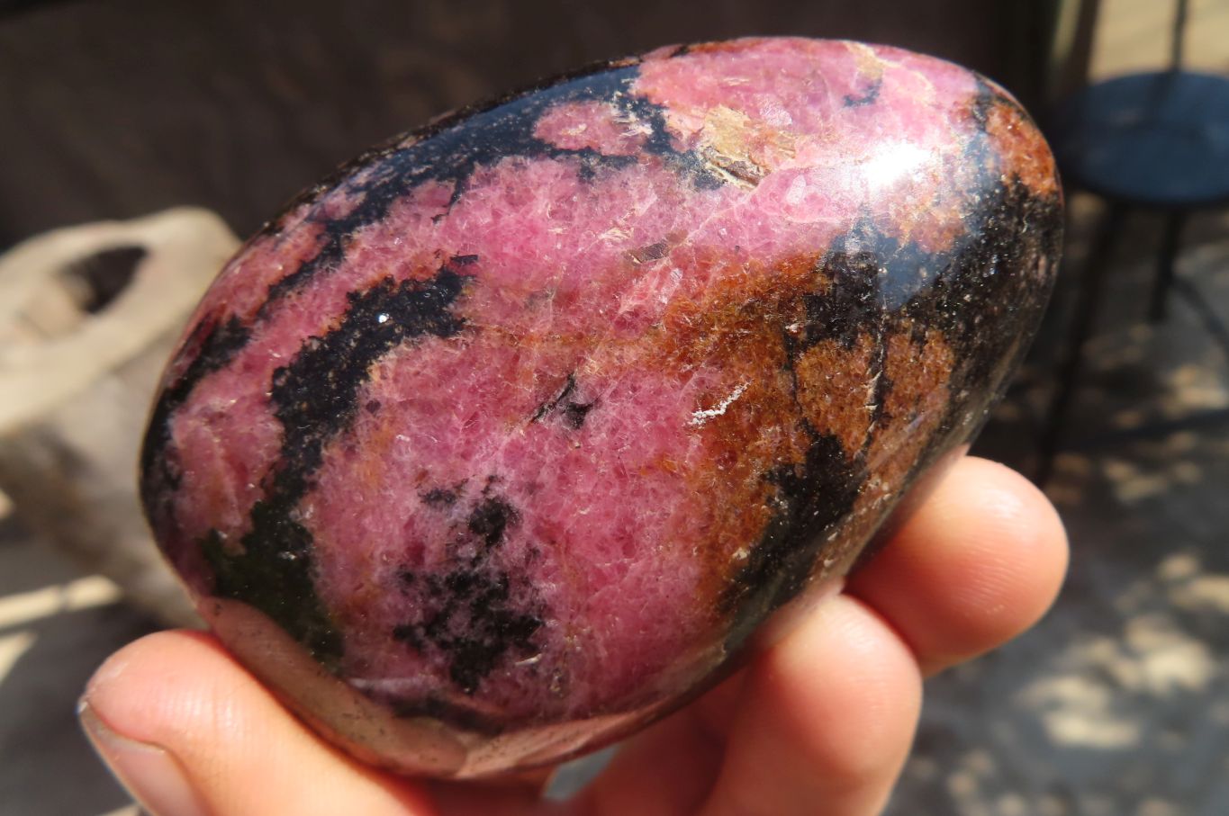 Polished Rhodonite Standing Free Forms x 6 From Ambindavato, Madagascar - Toprock Gemstones and Minerals 