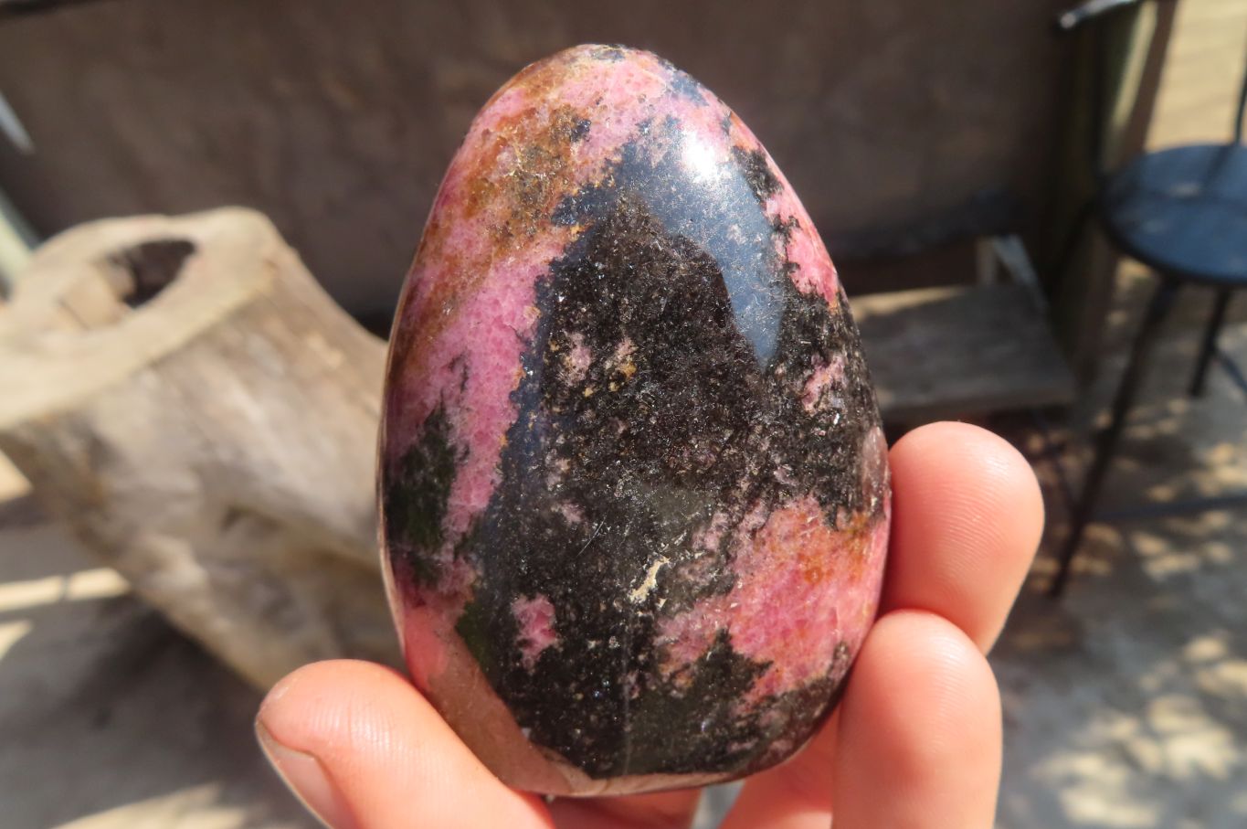 Polished Rhodonite Standing Free Forms x 6 From Ambindavato, Madagascar - Toprock Gemstones and Minerals 
