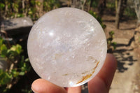 Polished Clear & Smokey Quartz Crystal Balls x 4 From Madagascar - Toprock Gemstones and Minerals 