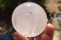 Polished Clear & Smokey Quartz Crystal Balls x 4 From Madagascar - Toprock Gemstones and Minerals 