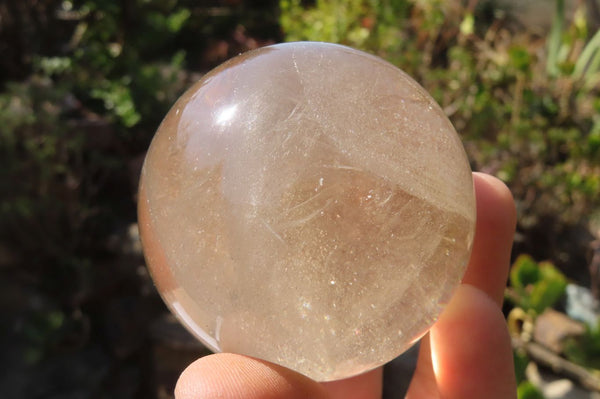 Polished Clear & Smokey Quartz Crystal Balls x 4 From Madagascar - Toprock Gemstones and Minerals 