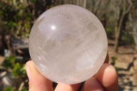 Polished Clear & Smokey Quartz Crystal Balls x 4 From Madagascar - Toprock Gemstones and Minerals 