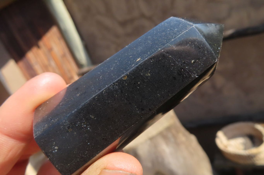 Polished Black Basalt Points  x 6 From Antsirabe, Madagascar - Toprock Gemstones and Minerals 