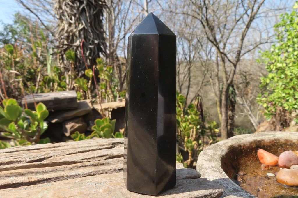 Polished Black Basalt Points  x 6 From Antsirabe, Madagascar - Toprock Gemstones and Minerals 