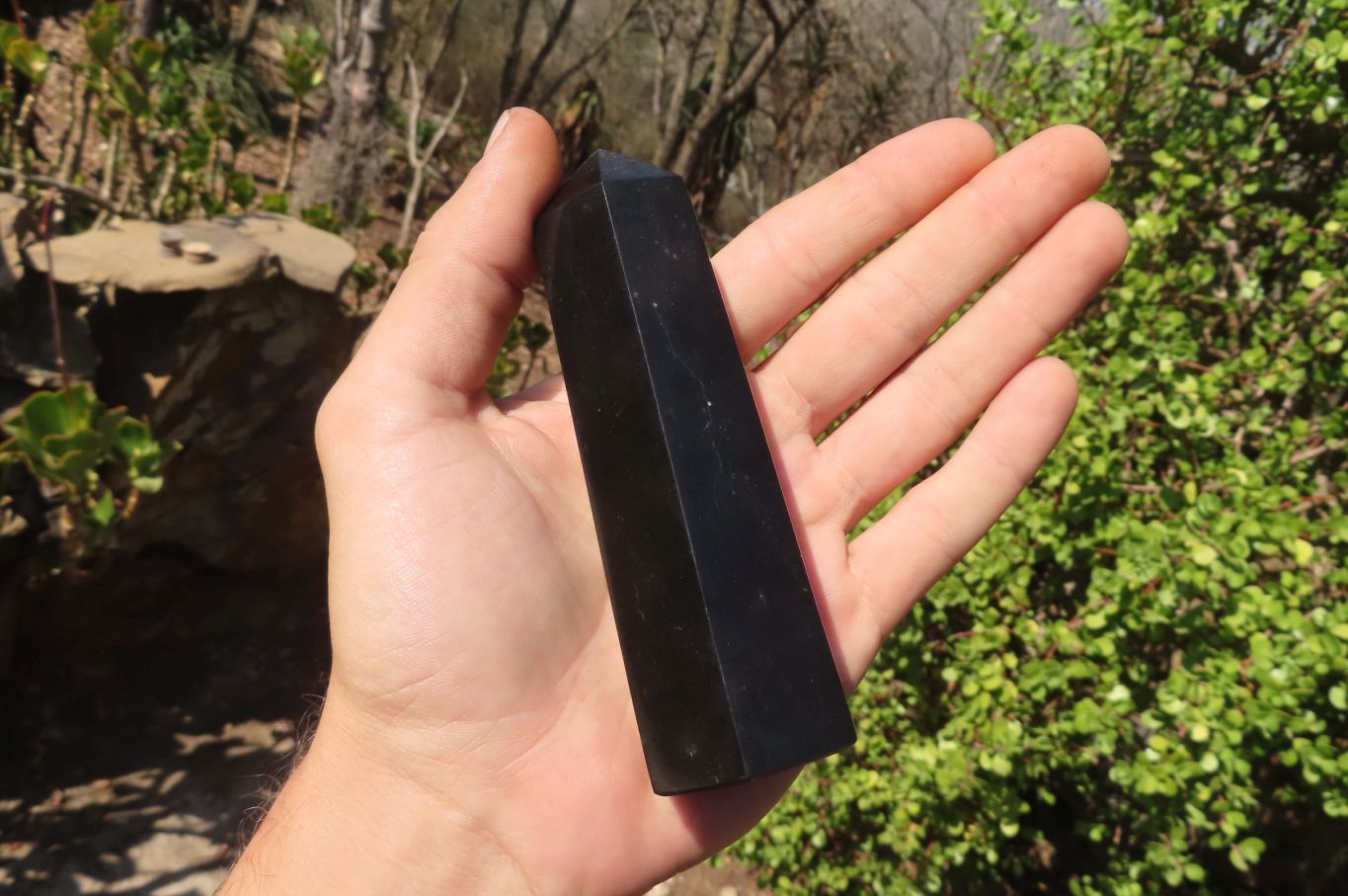 Polished Black Basalt Points  x 6 From Antsirabe, Madagascar - Toprock Gemstones and Minerals 