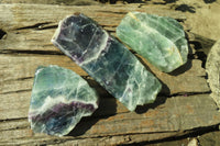 Polished One Side Polished Watermelon Fluorite Pieces  x 3 From Uis, Namibia - Toprock Gemstones and Minerals 