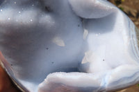 Polished Blue Lace Agate Standing Free Form x 1 From Nsanje, Malawi - Toprock Gemstones and Minerals 