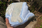 Polished Blue Lace Agate Standing Free Form x 1 From Nsanje, Malawi - Toprock Gemstones and Minerals 