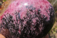 Polished Rhodonite Hearts x 4 From Ambindavato, Madagascar - Toprock Gemstones and Minerals 