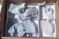 Natural Etched Blue Chalcedony Specimens  x 6 From Nsanje, Malawi - Toprock Gemstones and Minerals 