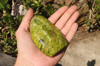 Polished Green Opal Standing Free Forms  x 6 From Antsirabe, Madagascar - Toprock Gemstones and Minerals 