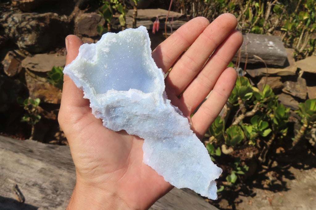 Natural Etched Blue Chalcedony Specimens  x 6 From Nsanje, Malawi - Toprock Gemstones and Minerals 