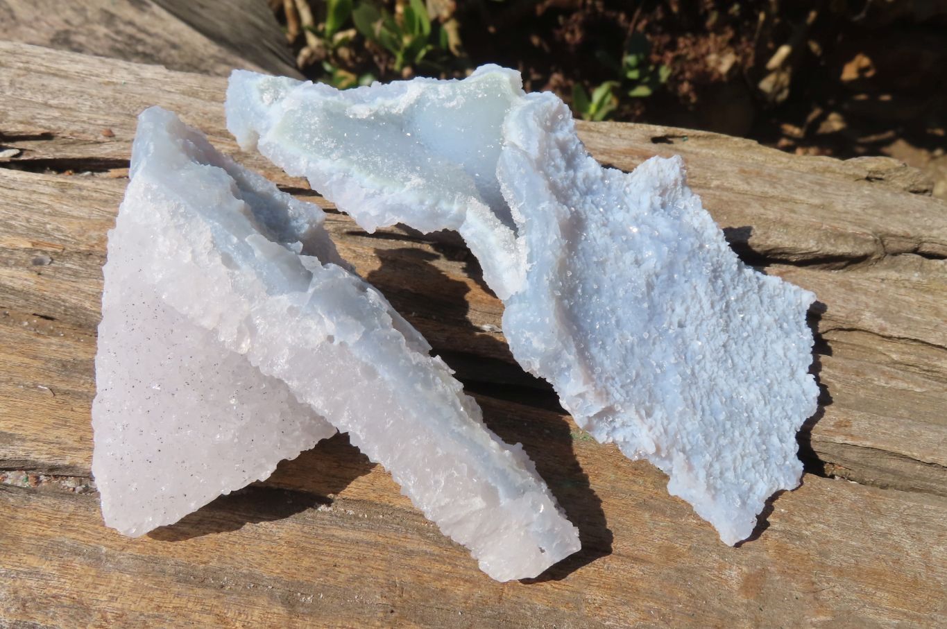 Natural Etched Blue Chalcedony Specimens  x 6 From Nsanje, Malawi - Toprock Gemstones and Minerals 