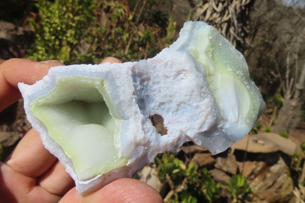 Natural Etched Blue Chalcedony Specimens  x 6 From Nsanje, Malawi - Toprock Gemstones and Minerals 
