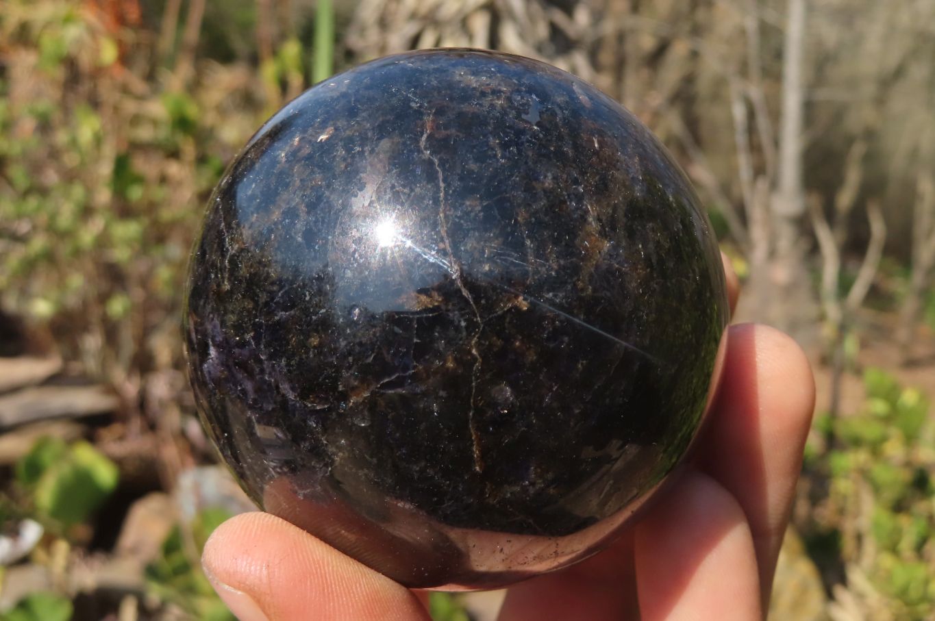 Polished Rare Iolite Spheres x 3 From Ambatofinandrahana, Madagascar - Toprock Gemstones and Minerals 