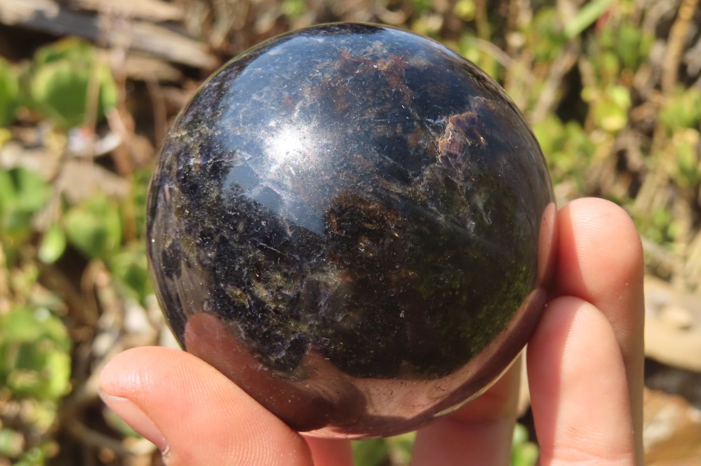 Polished Rare Iolite Spheres x 3 From Ambatofinandrahana, Madagascar - Toprock Gemstones and Minerals 