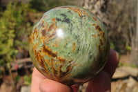 Polished Green Chrysoprase Spheres  x 4 From Madagascar - Toprock Gemstones and Minerals 