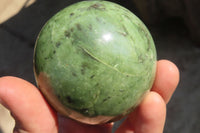 Polished Green Chrysoprase Spheres  x 4 From Madagascar - Toprock Gemstones and Minerals 