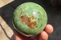 Polished Green Chrysoprase Spheres  x 4 From Madagascar - Toprock Gemstones and Minerals 