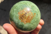 Polished Green Chrysoprase Spheres  x 4 From Madagascar - Toprock Gemstones and Minerals 