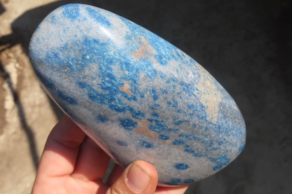 Polished Blue Spotted Spinel Quartz Standing Free Forms x 2 From Madagascar - Toprock Gemstones and Minerals 