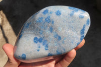 Polished Blue Spotted Spinel Quartz Standing Free Forms x 2 From Madagascar - Toprock Gemstones and Minerals 