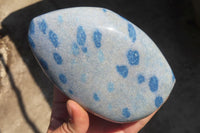 Polished Blue Spotted Spinel Quartz Standing Free Forms x 2 From Madagascar - Toprock Gemstones and Minerals 