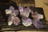 Natural Jacaranda Amethyst Clusters x 6 From Mumbwa, Zambia - Toprock Gemstones and Minerals 