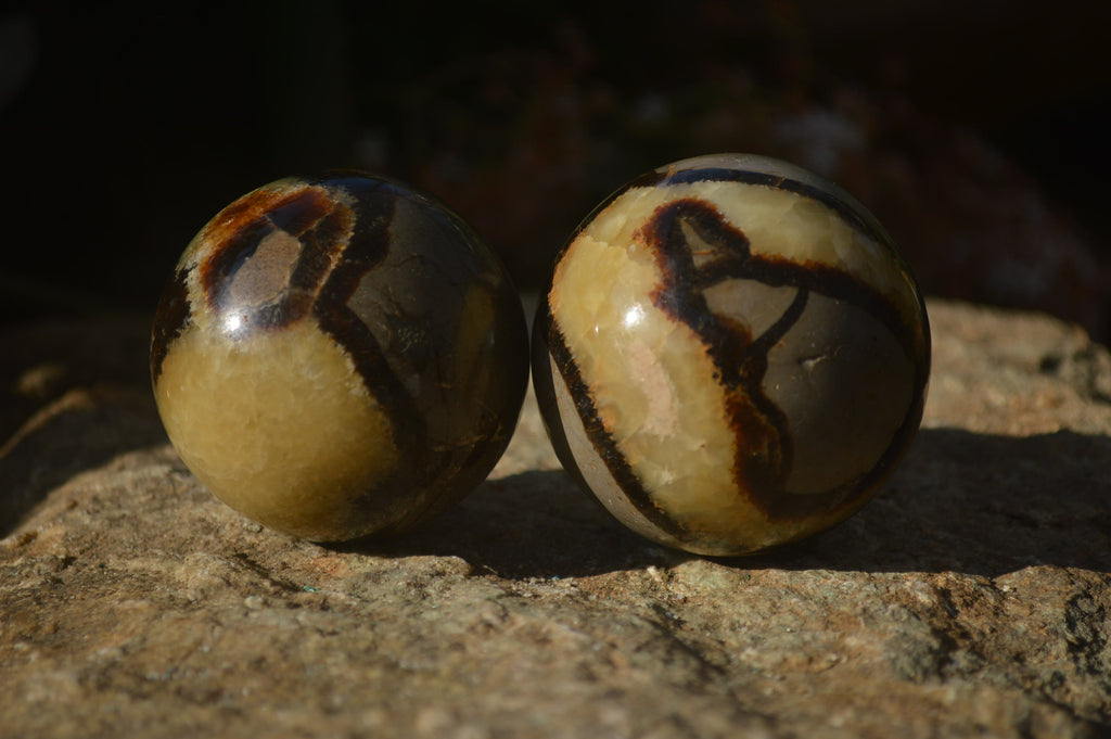 Polished Septeria (Calcite & Aragonite) Spheres x 6 From Madagascar - Toprock Gemstones and Minerals 
