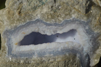 Natural Blue Lace Agate Geode Specimens  x 4 From Nsanje, Malawi - Toprock Gemstones and Minerals 