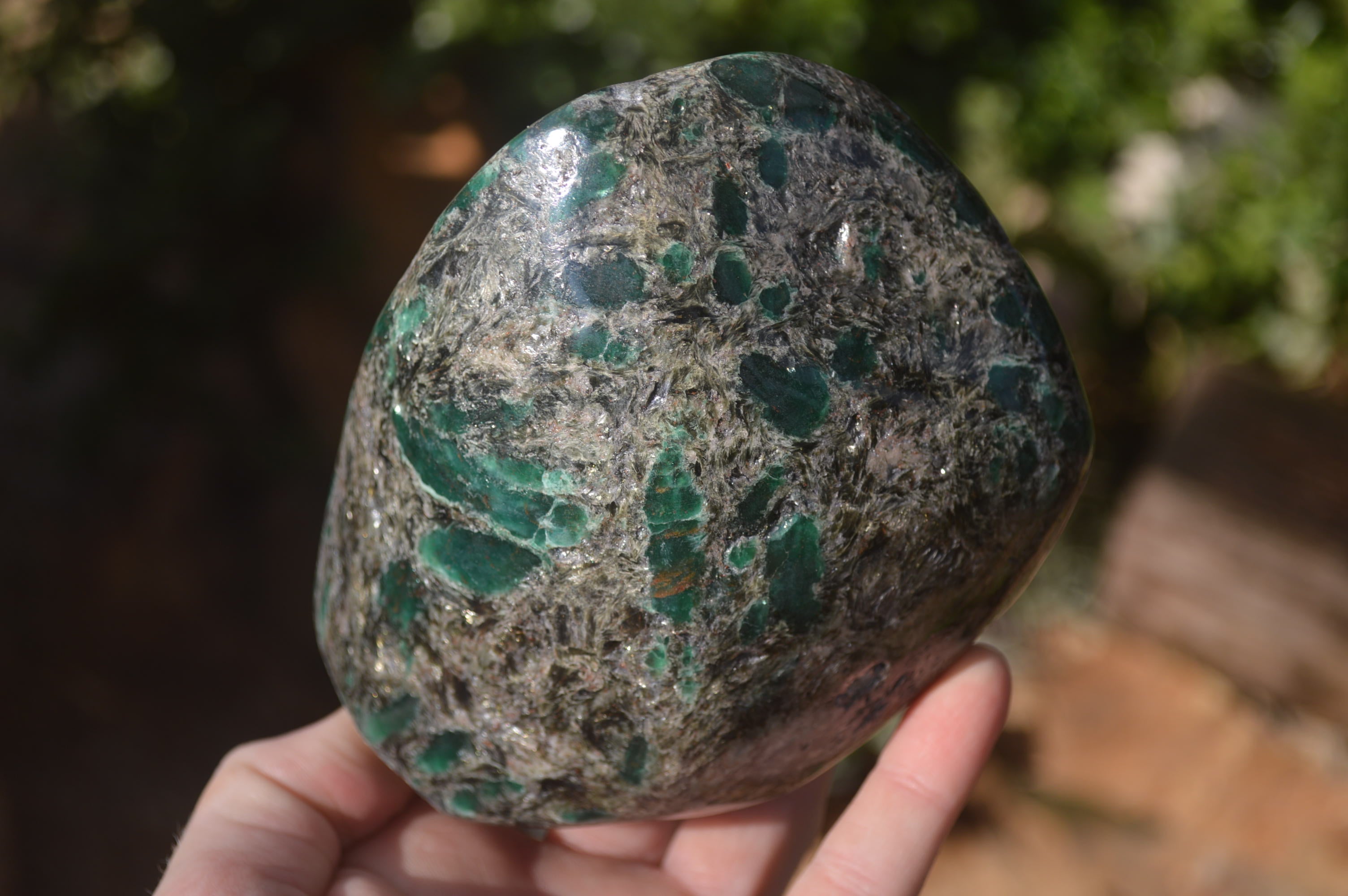 Polished Rare Emerald Mica In Matrix Standing Free Forms x 1 From Mutoko, Zimbabwe - Toprock Gemstones and Minerals 