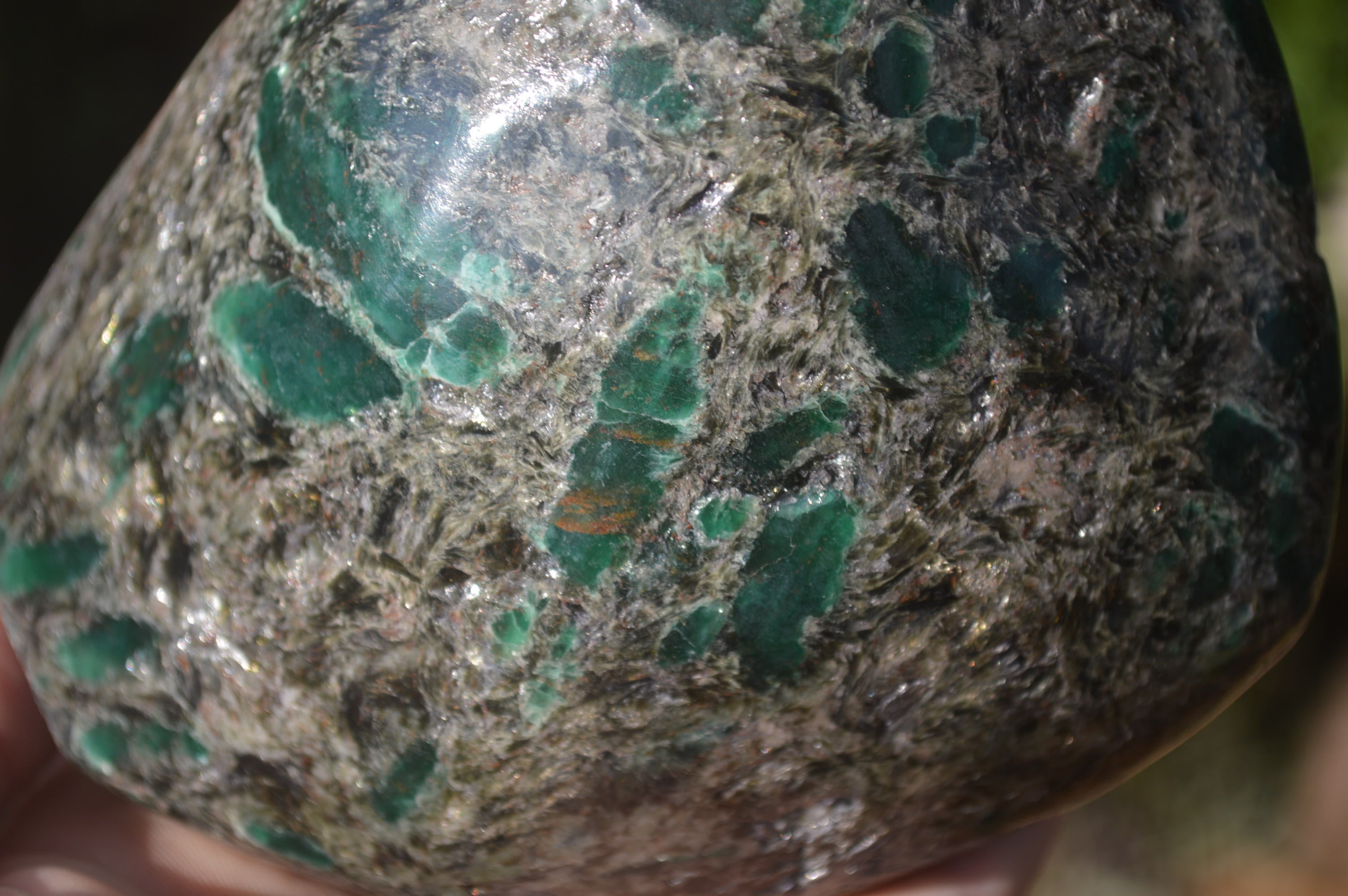 Polished Rare Emerald Mica In Matrix Standing Free Forms x 1 From Mutoko, Zimbabwe - Toprock Gemstones and Minerals 