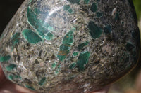 Polished Rare Emerald Mica In Matrix Standing Free Forms x 1 From Mutoko, Zimbabwe - Toprock Gemstones and Minerals 