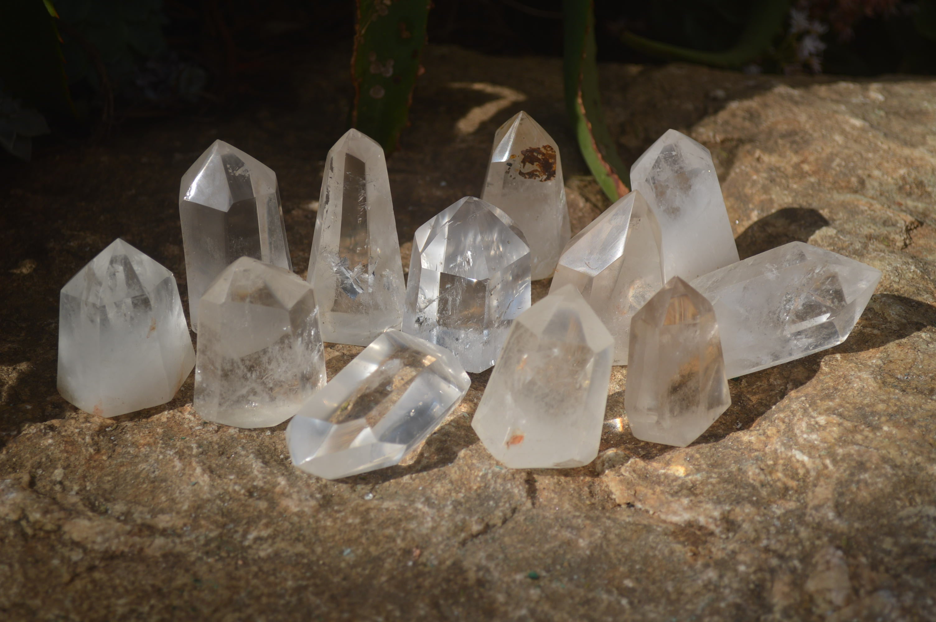 Polished Clear Quartz Crystal Points x 12 From Madagascar - Toprock Gemstones and Minerals 