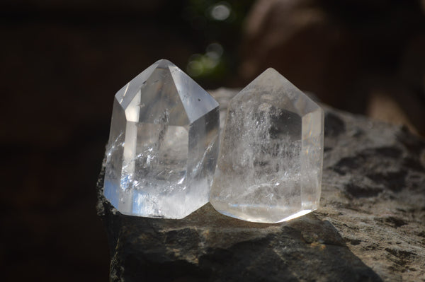 Polished Clear Quartz Crystal Points x 12 From Madagascar - Toprock Gemstones and Minerals 