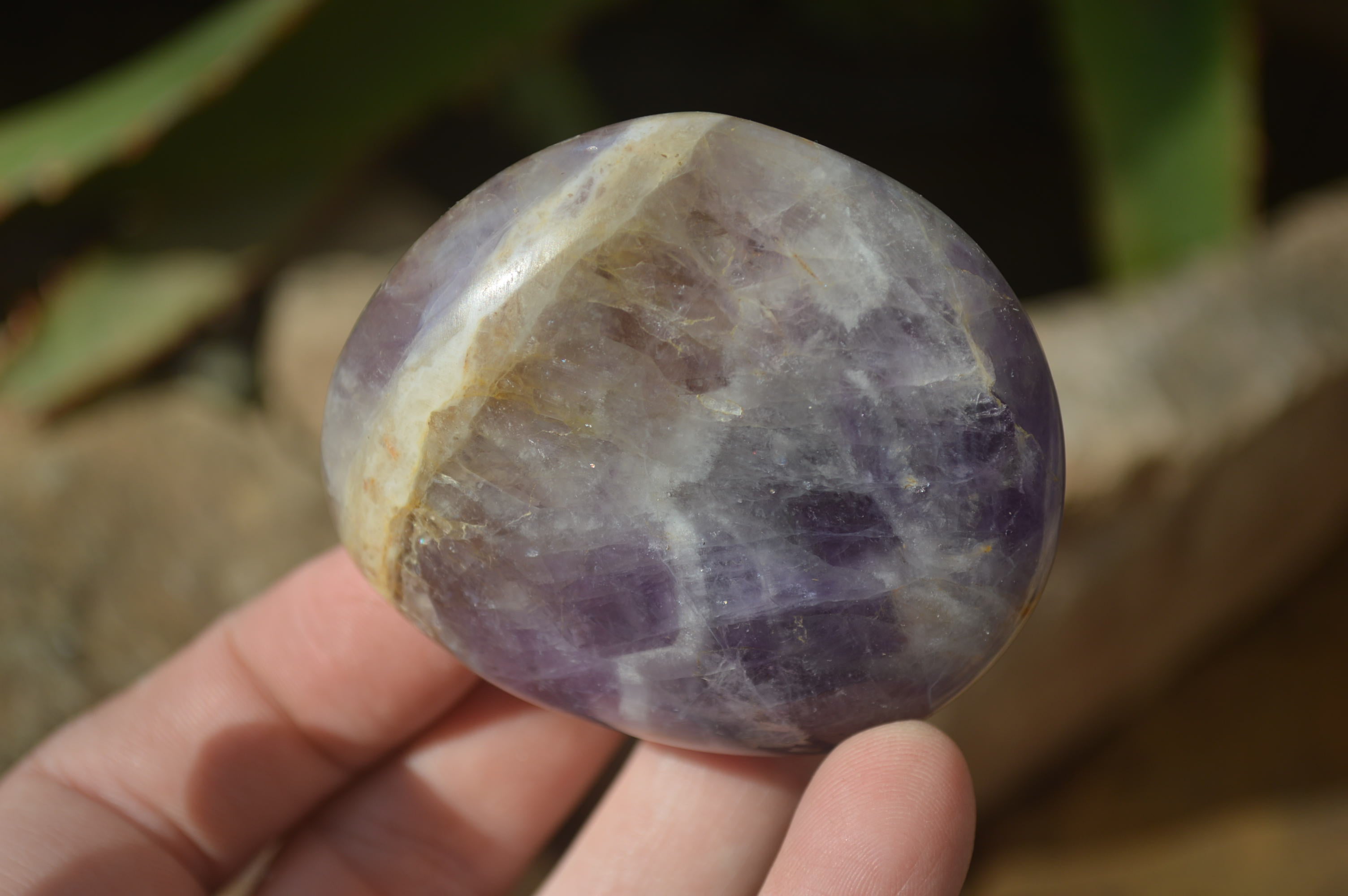Polished Dream Amethyst Galet / Palm Stones x 12 From Ambatondrazaka, Madagascar - Toprock Gemstones and Minerals 