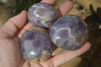 Polished Dream Amethyst Galet / Palm Stones x 12 From Ambatondrazaka, Madagascar - Toprock Gemstones and Minerals 