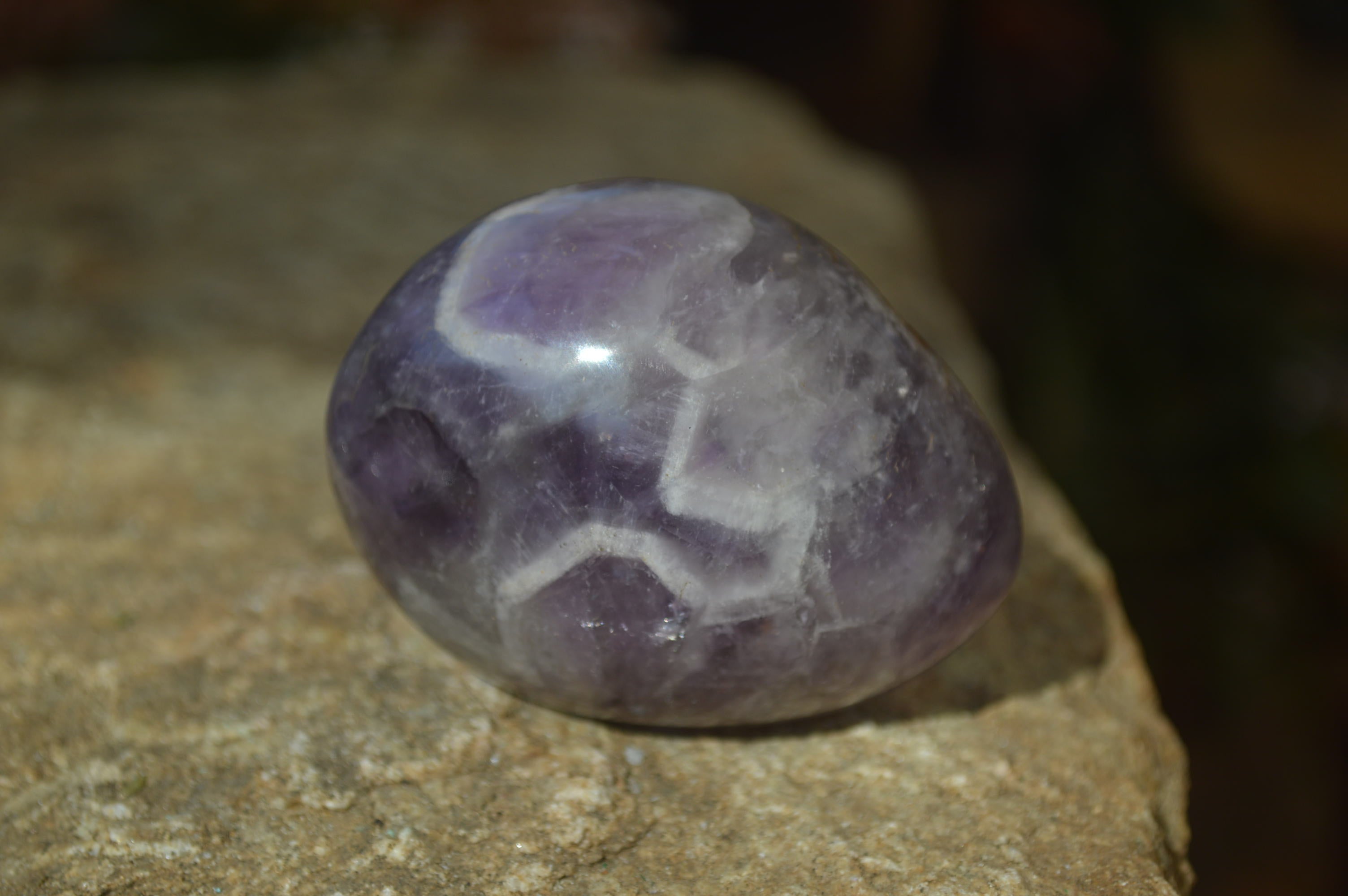 Polished Dream Amethyst Galet / Palm Stones x 12 From Ambatondrazaka, Madagascar - Toprock Gemstones and Minerals 