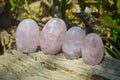 Polished Pink Rose Quartz Standing Free Forms x 6 From Madagascar - Toprock Gemstones and Minerals 