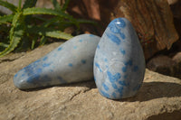Polished Blue Spotted Spinel Quartz Standing Free Forms x 2 From Madagascar - Toprock Gemstones and Minerals 
